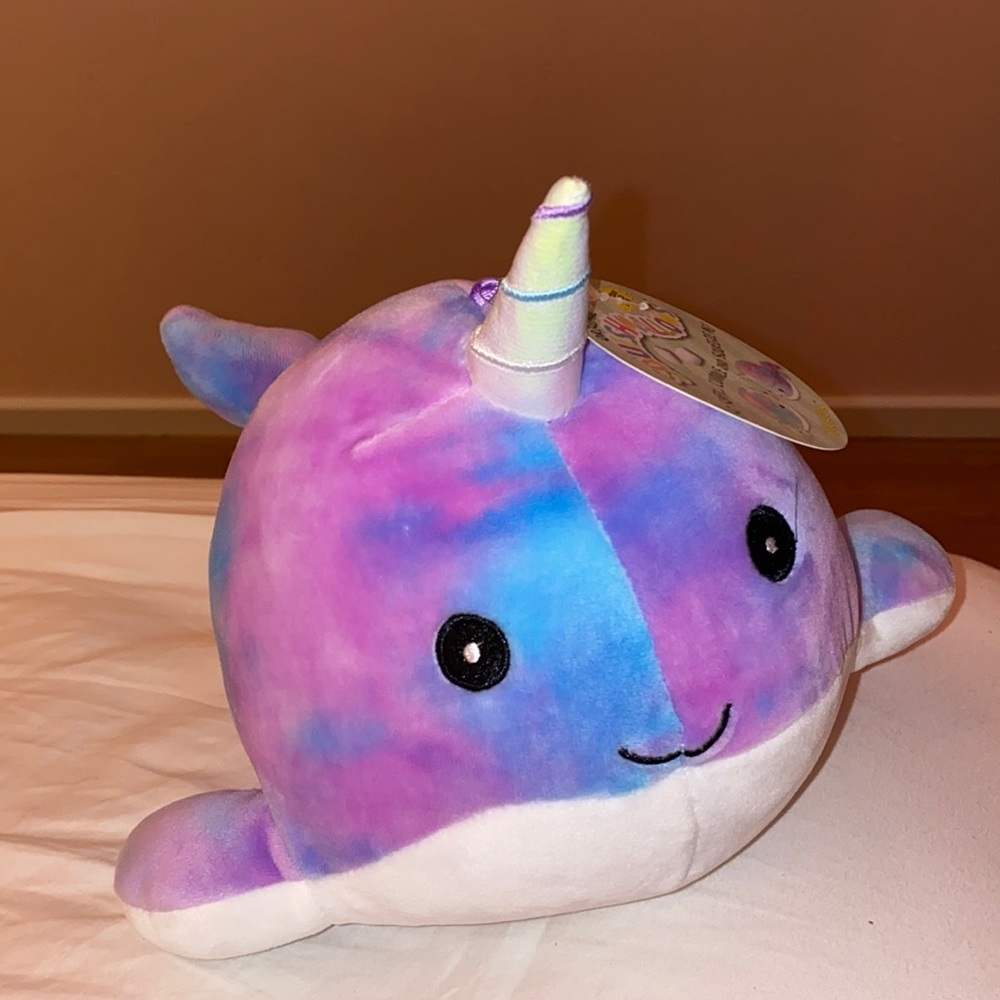 Narwhal tie dye squishmallow